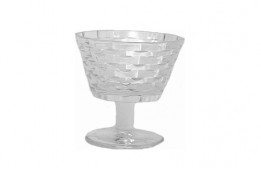 Footed Glass Bowl Rattan 6"