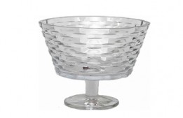 Footed Glass Bowl Rattan 8.5"