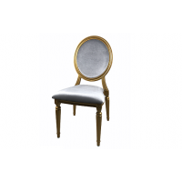 Louis Gold Chair with Silver Velour Cushions