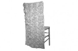 Silver Flower Half Chair Cover