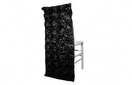 Black Flower Half Chair Cover