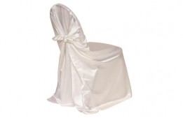 Chair Cover White Shantung Satin Xl