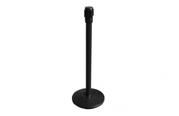 Stanchion Black with Retractable Belt