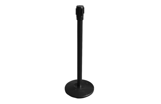 Stanchion Black with Retractable Belt