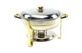 Chafer Stainless Steel Deluxe Gold 4 Quarts