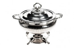 Chafer Round Silverware 9" x 7"