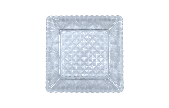 Square Plate Crystal 6"