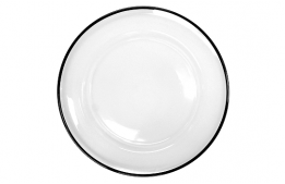 Service Plate Modern Glass Black Rim 13"