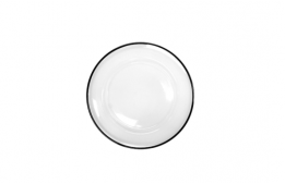 Entree Plate Modern Glass Black Rim 6.5"