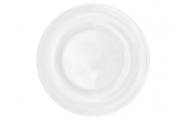 Service Plate Modern Glass White Rim 13"