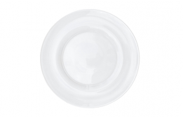 Dinner Plate Modern Glass White Rim 10.5"