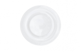 Salad Plate Modern Glass White Rim 8.5"