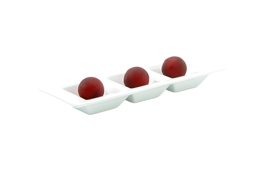 Rectangle White 3 Sections Sushi Plate 7.5" x 3.5"