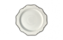 Dinner Plate Royal Flower Platinum Rim 10.5"