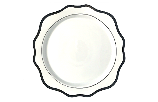 Service Plate Royal Flower Black Border 13" 