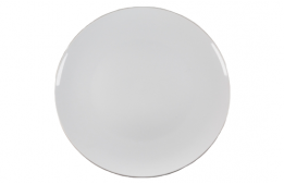 Service Plate Modern White Gold Rim 12.5"