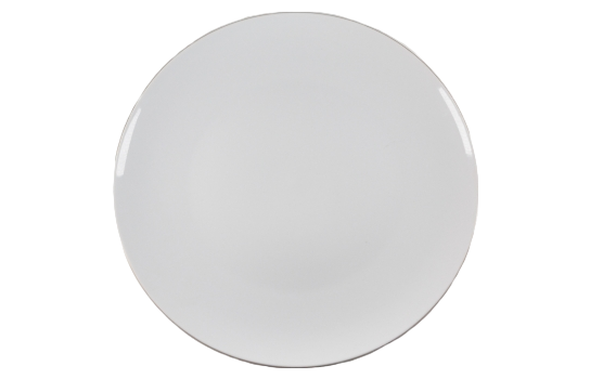 Service Plate Modern White Gold Rim 12.5"