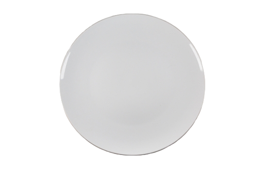 Dinner Plate Modern White Gold Rim 10.5"