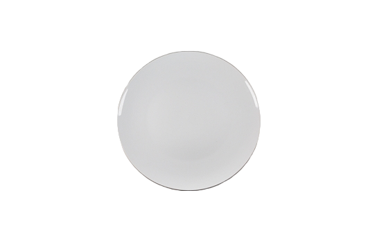 Entree Plate Modern White Gold Rim 6.5"