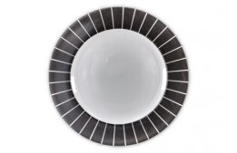 Dinner Plate White Stripe 10.5"