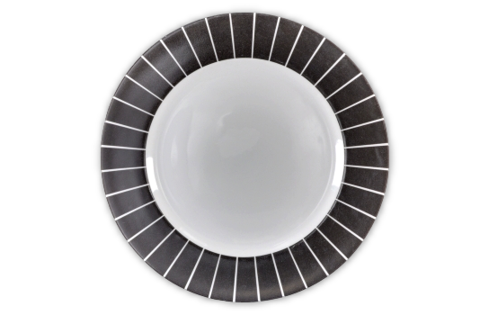 Dinner Plate White Stripe 10.5"