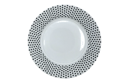 Dinner Plate Black Dots 10.5"