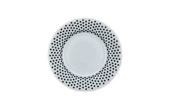 Salad Plate Black Dots 7.75"