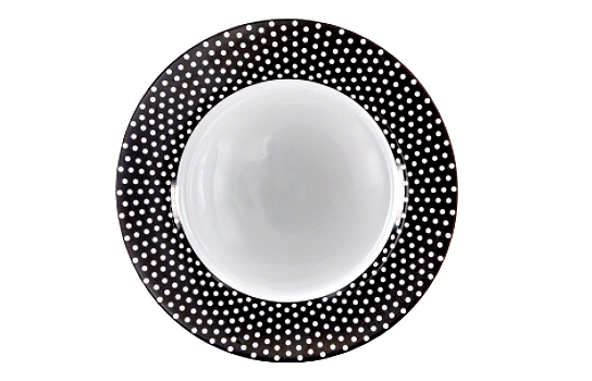 Dinner Plate White Dots 10.5"