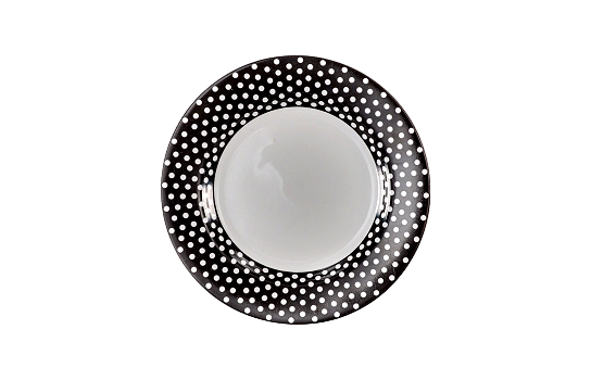 Salad Plate White Dots 7.75"