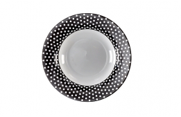 Soup Bowl White Dots 8"