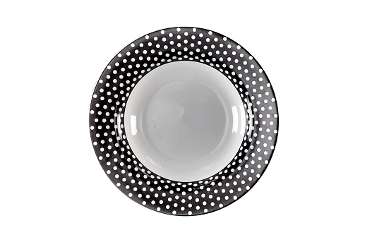 Soup Bowl White Dots 8"