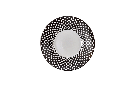 Saucer White Dots 6.25"