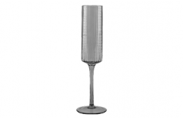 Mondrian Ribbed Smoke Champagne Glass 7 Oz.