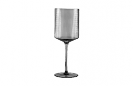 Mondrian Ribbed Smoke Wine Glass 12 Oz.