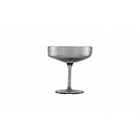 Mondrian Ribbed Smoke Champagne Coupe 7 Oz