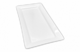 Platter Rectangle White Kimo 12" X 6"