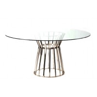 Table Metal Table Base 23" x 29" with Glass Top 60" Round