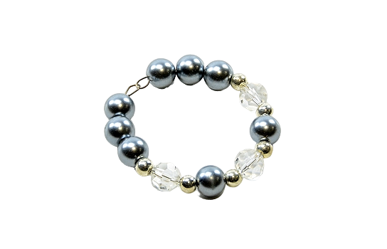 Napkin Ring Grey Pearl / Crystal