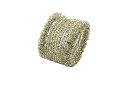 Napkin Ring Beaded Silver