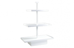 Compote 3 Tier Rectangular White Metal 25"