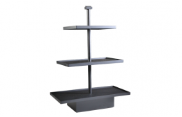 Compote 3 Tier Rectangular Black Metal 25"