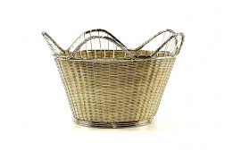 Large Wicker Basket Silver