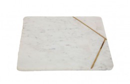 Cutting Board White Marble with Gold Lines