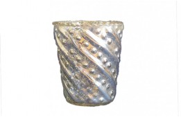 Grace Diagonal Votive Silver Lines 3 1/4" x 2 3/4"