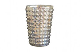 Grace Dots Silver Votive 4 1/2" x 3"