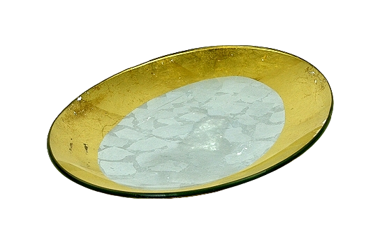 Platter Oval Silver and Gold 16"