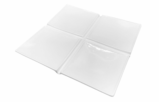 Platter Square White 4 Section 11" X 11"